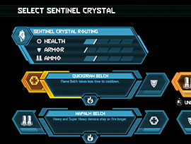 Designed iconography, style elements and functionality for the sentinel crystal perks. 